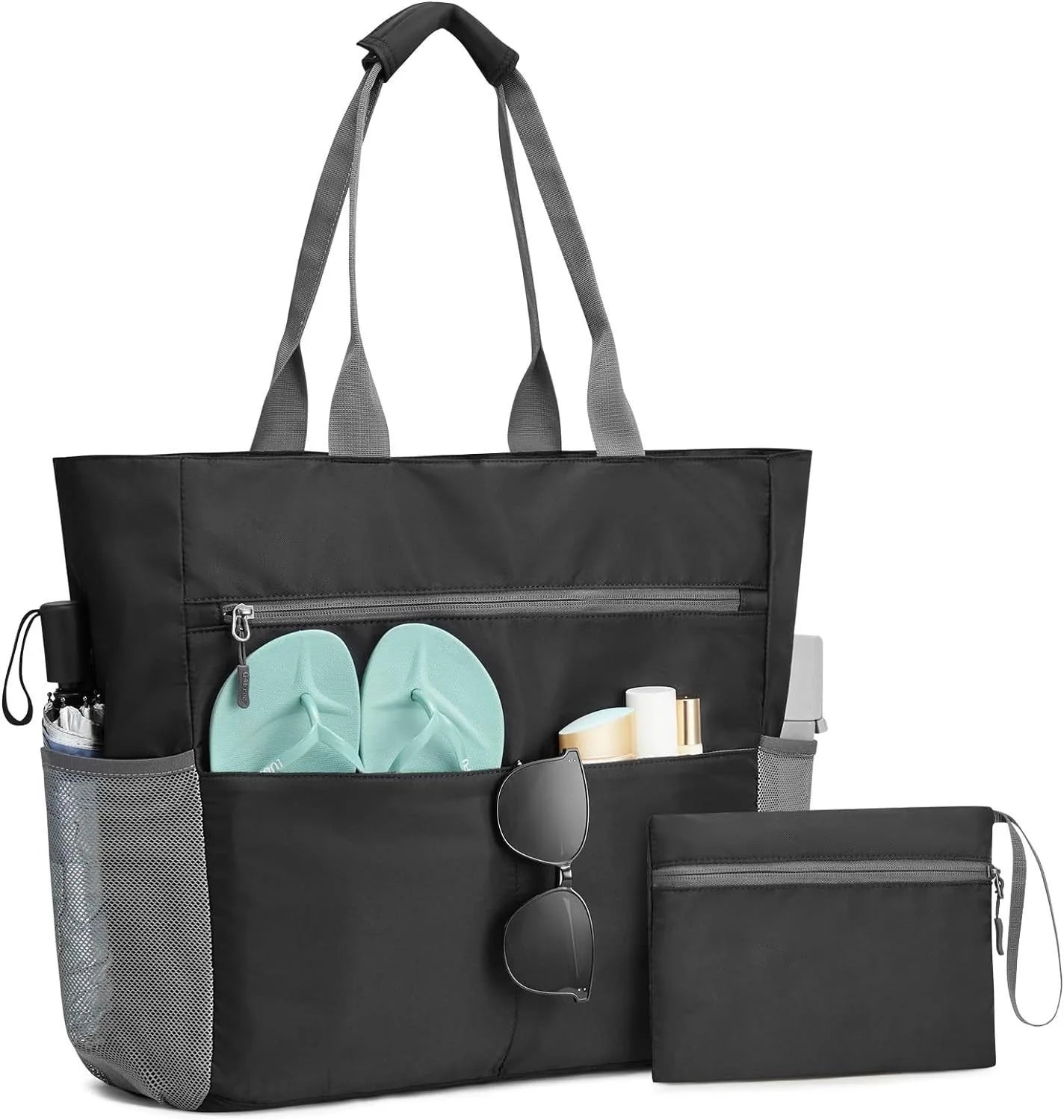 Large Waterproof Beach Tote Bag – Foldable Travel Storage