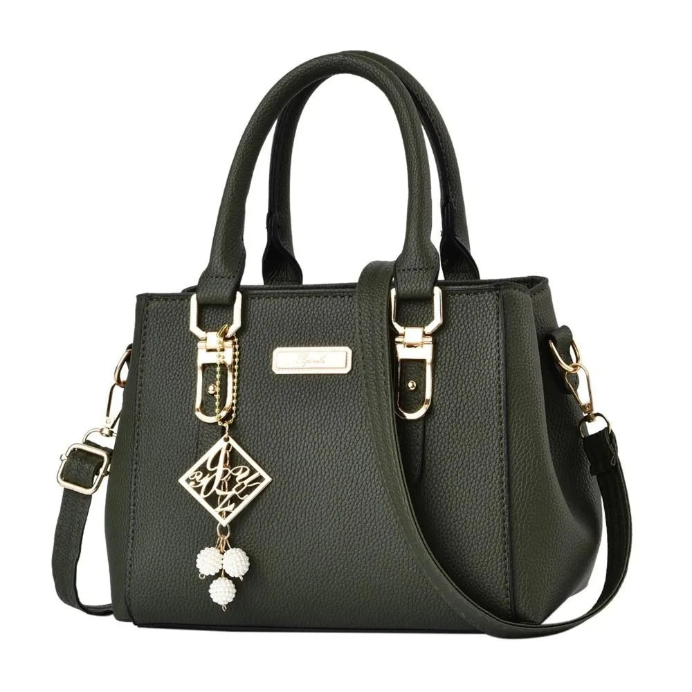 Women’s Faux Leather Shoulder Bag – Large Capacity Tote