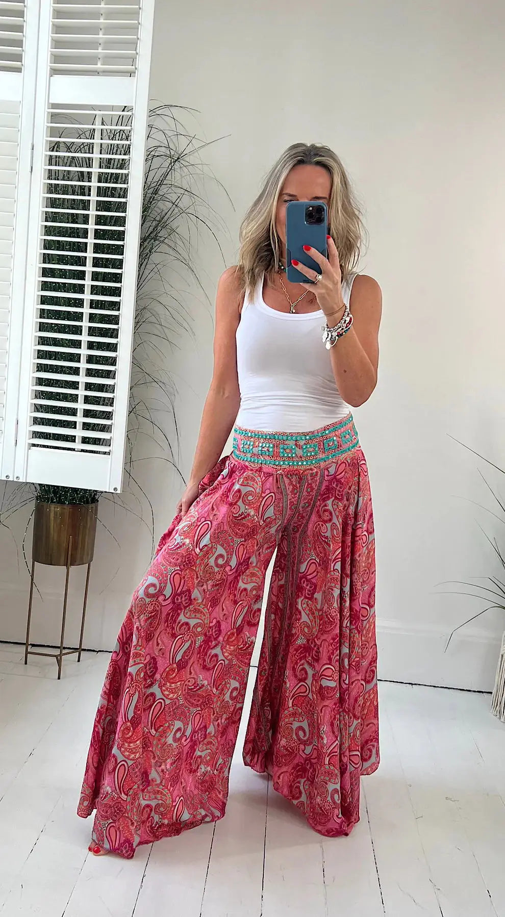 Women’s Floral Wide-Leg Pants – Boho Vacation Style