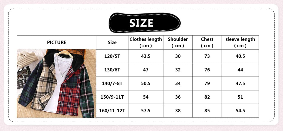 Kids Plaid Hooded Shirt – Multi-Color Button-Up, Long Sleeve