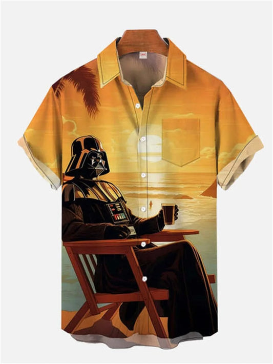 Men’s & Teens’ Printed Button-Up Shirt – Short Sleeve, Lightweight