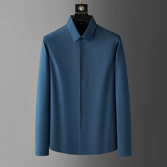 Men’s & Teens Premium Long-Sleeve Formal Dress Shirt – Easy-Care Broadcloth