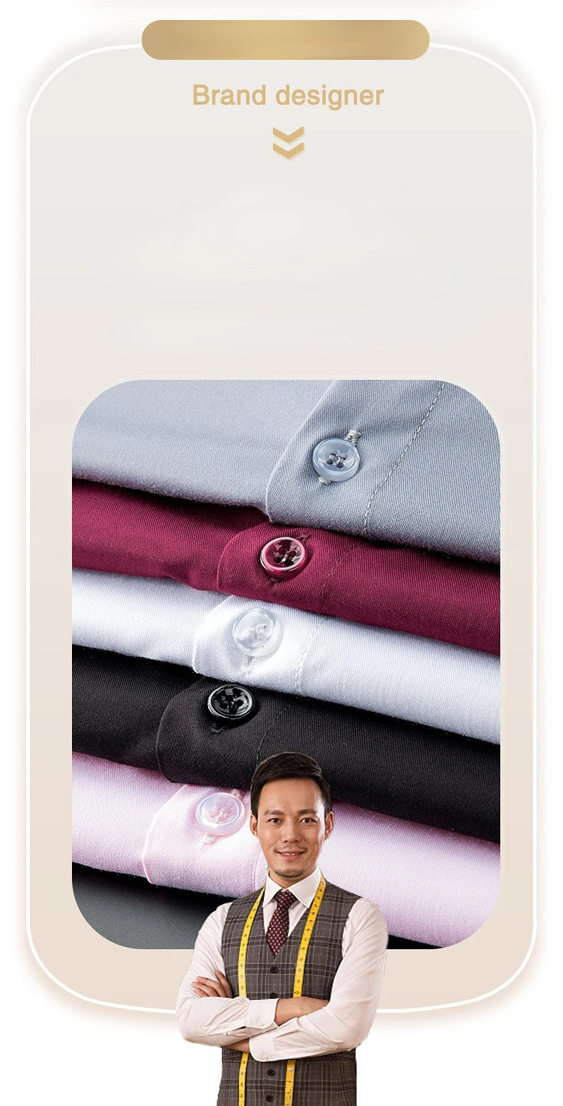 Men’s & Teens Premium Long-Sleeve Formal Dress Shirt – Easy-Care Broadcloth