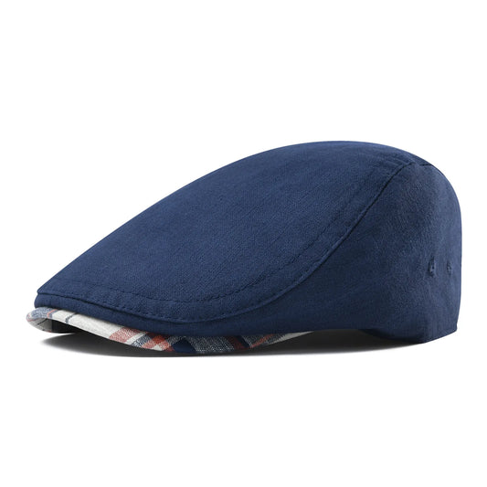 Men's Linen Flat Cap – Lightweight Newsboy Style