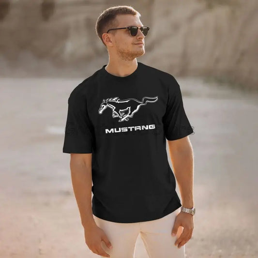 Men’s Mustang 100% Cotton Short Sleeve Tee – Breathable, Soft & Wrinkle-Resistant
