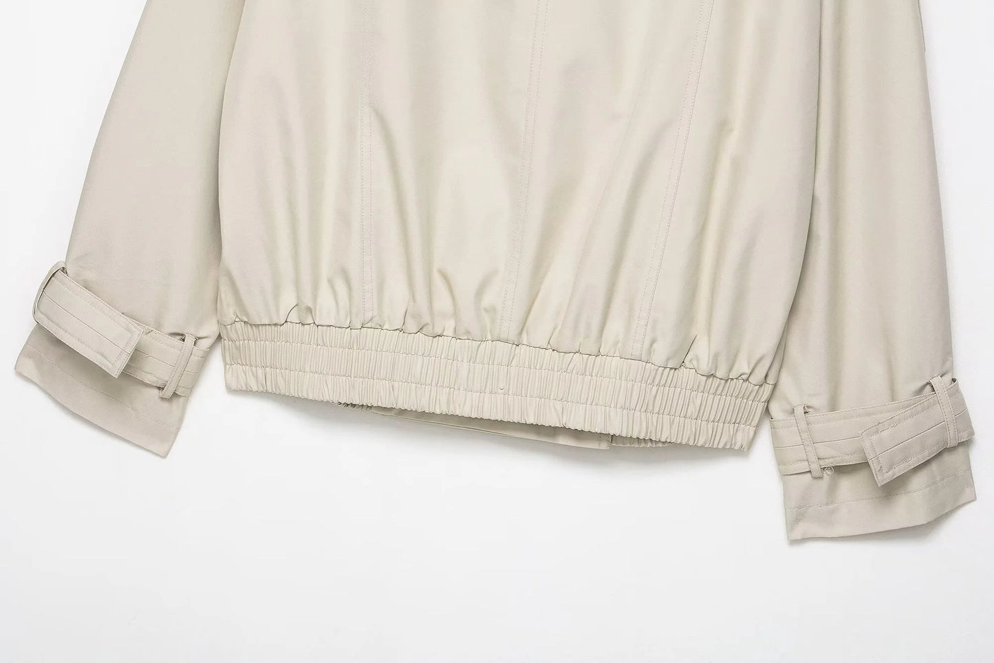 Women’s Short Faux-Fur Collar Trench Coat – Double-Breasted Jacket