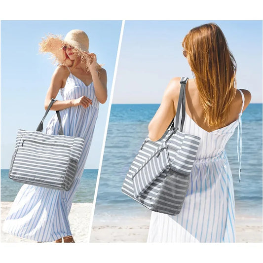 Large Waterproof Beach Tote Bag – Foldable Travel Storage