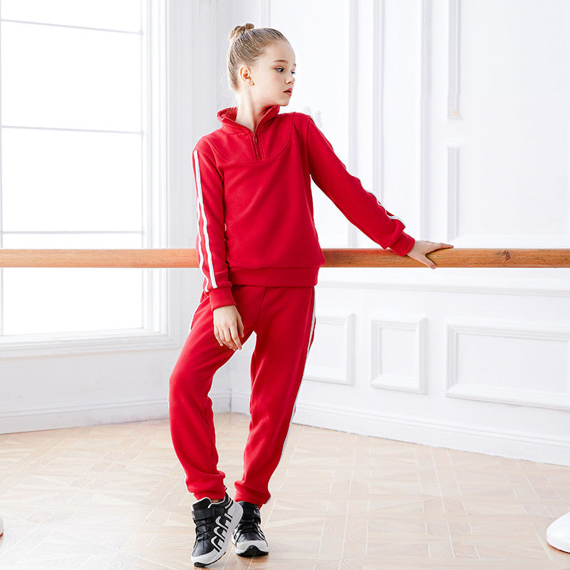 Kids’ Two-Piece Tracksuit Set – Zip Jacket & Stripe Pants