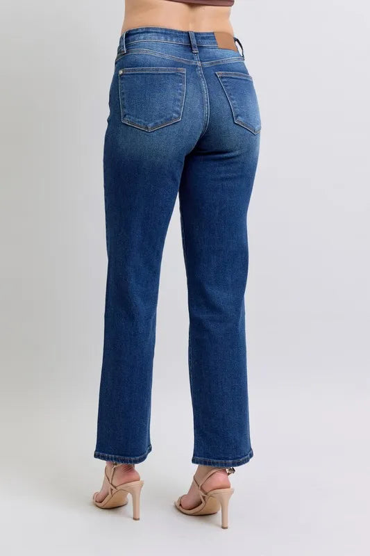 Judy Blue Full Size Side Seam Detail Straight Jeans with Pockets – Medium – 1(25)