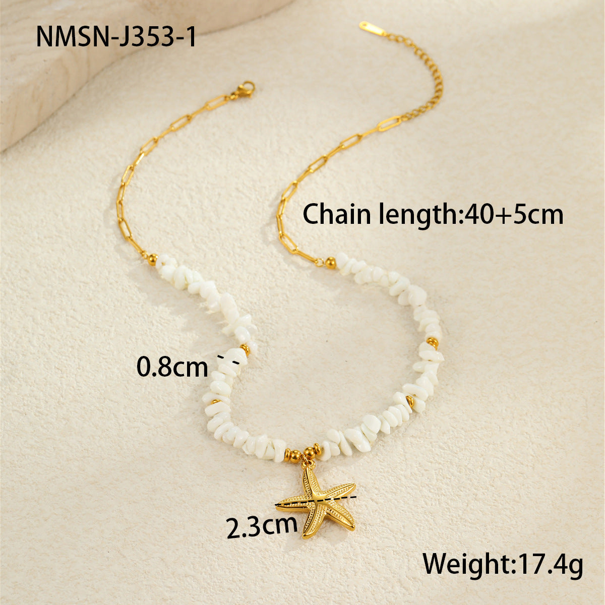 Gold Starfish Pendant Necklace