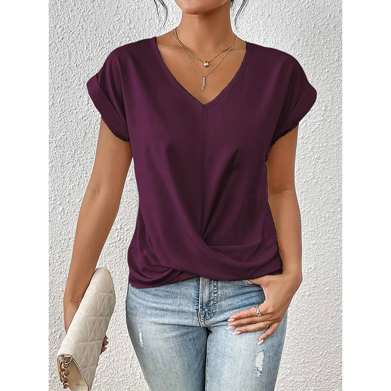 Everyday Ease™ Casual V-Neck Top - The Dock Drop