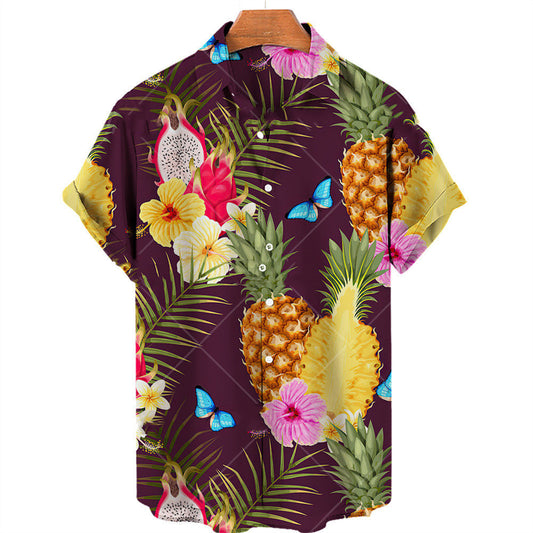 Fruit-Print Hawaiian Shirt – Lightweight & Breathable - The Dock Drop