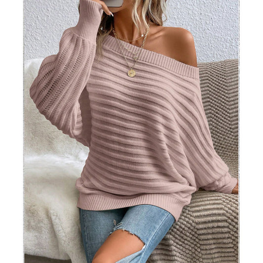 Harbor Breeze Sweater – Off-Shoulder Knit Pullover - The Dock Drop