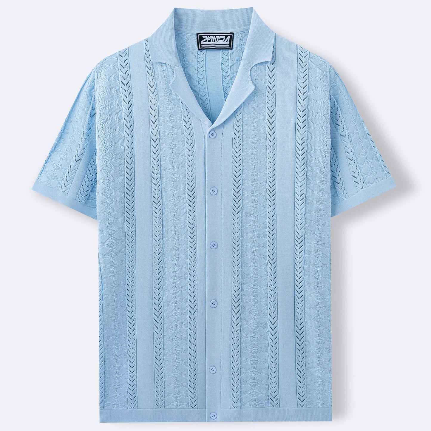 Men’s Short-Sleeve Cuban Collar Button Shirt