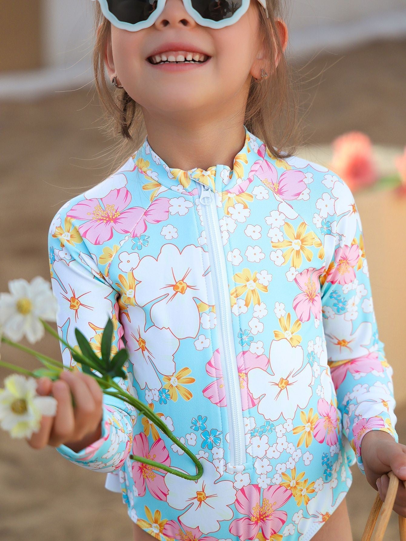 Girls’ Long Sleeve One-Piece Swimsuit