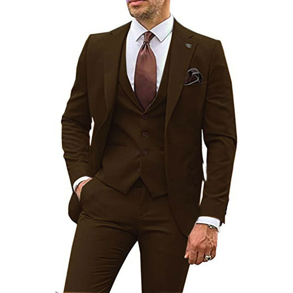 Men’s Three-Piece Slim Fit Formal Suit – Blazer, Vest & Trousers