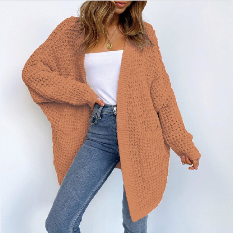 Open-Front Chunky Knit Cardigan – Cozy Longline Layer