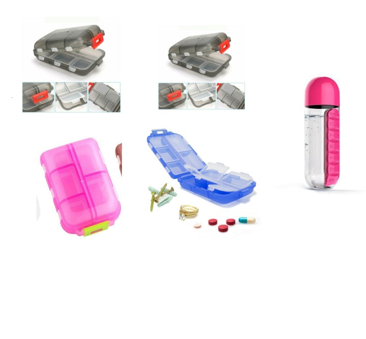 Compact 10-Grid Travel Pill Organizer