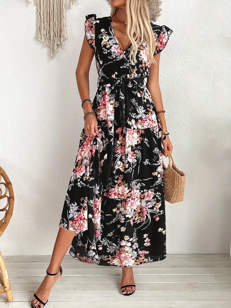 Midnight Bloom Maxi Dress - The Dock Drop