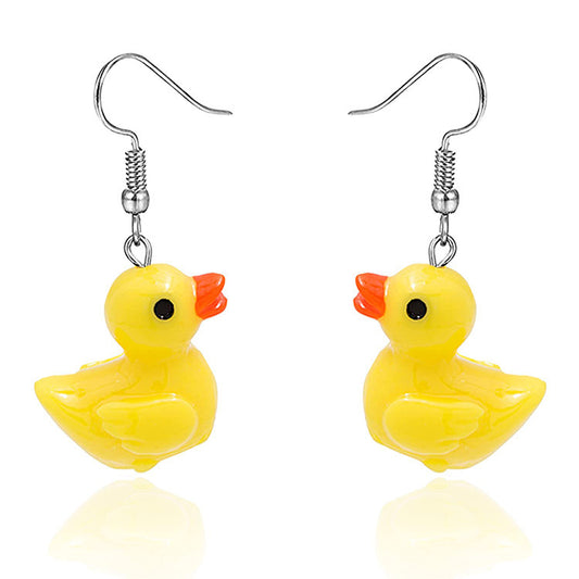 Pastel Duck Charm Earrings – Lightweight Dangle (6 Colors) - The Dock Drop