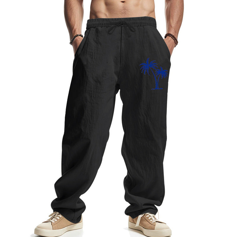 Men’s Casual Linen Blend Beach Pants – Relaxed Fit Trousers