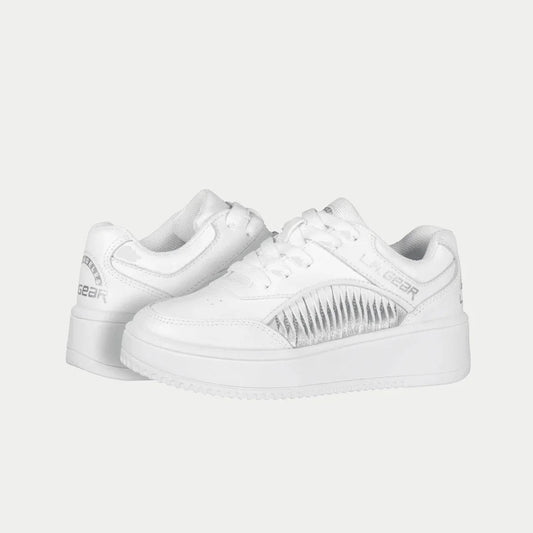 LA Gear Kids Flame Lowtop | White