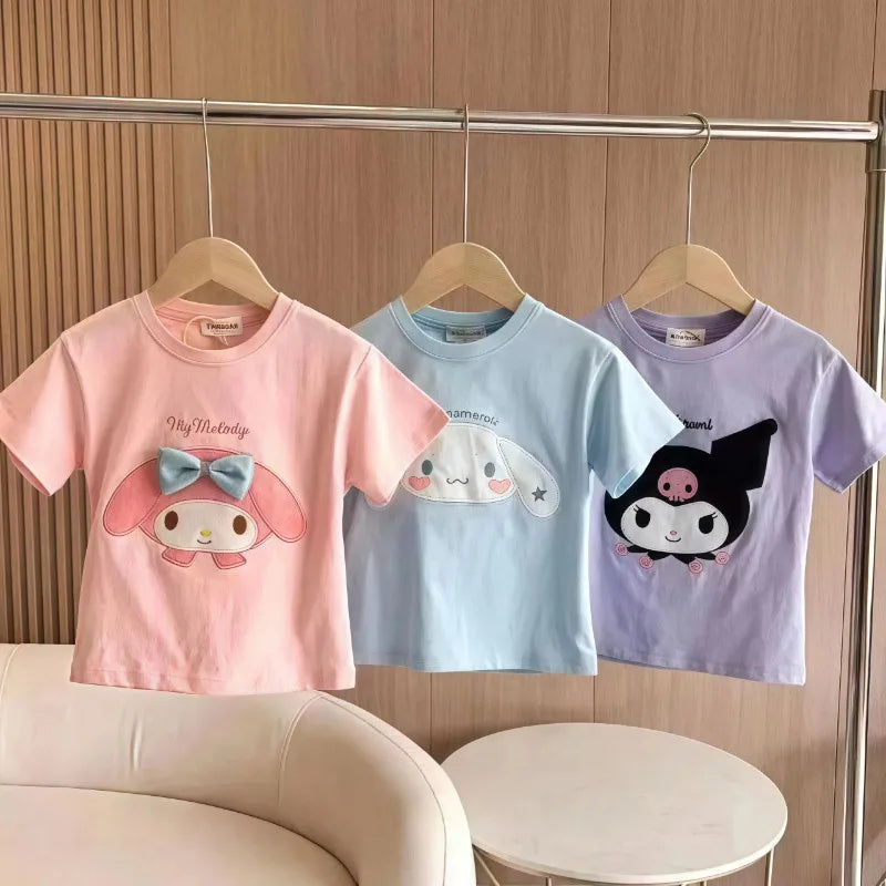 Kids cartoon cotton T-shirt pink My Melody design