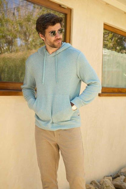 Justin Cashmist Fleece Hoodie – Aqua Heather, Pullover Style - The Dock Drop