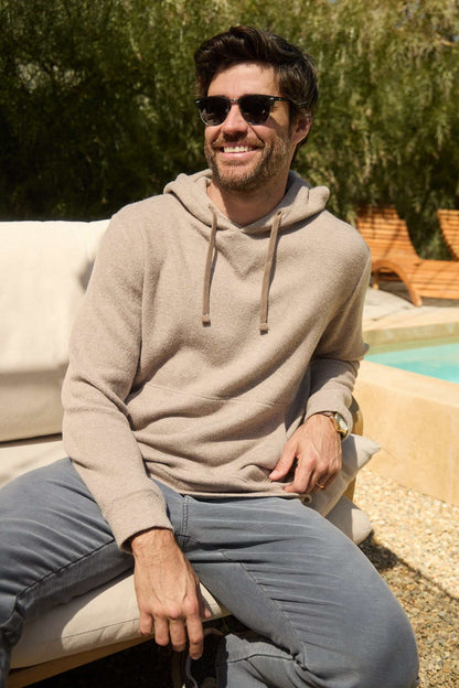 Justin Cashmist Fleece Hoodie – Camel Heather, Pullover Style - The Dock Drop