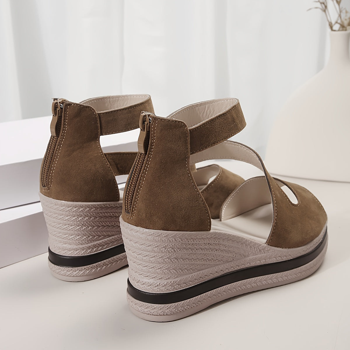 Women’s Wedge Sandals with Zipper