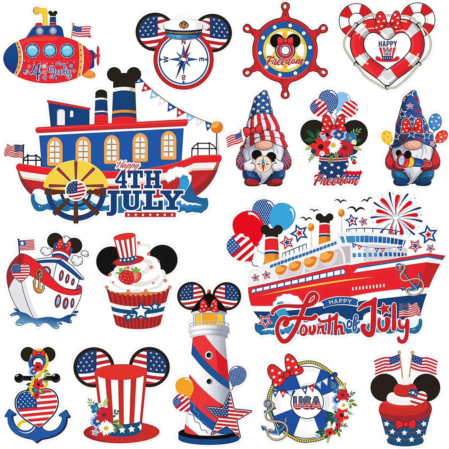 16 Pcs Birthday Cruise Door Magnets Decorations