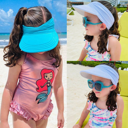 Kids’ Sun Visor Cap – Breathable, UPF-Style Coverage (Adjustable) - The Dock Drop