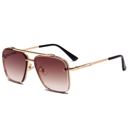 Men’s Aviator-Style Square Sunglasses – Metal Frame, UV Protection