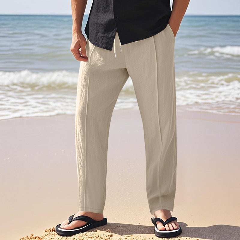 Harbor Drift™ Men’s Wide-Leg Linen Pants – Relaxed Coastal Fit - The Dock Drop
