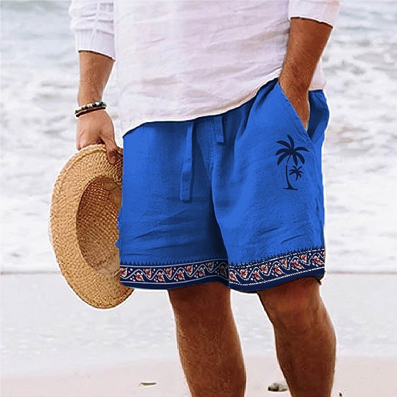 Island Border Drawstring Shorts – Quick-Dry Beach Trunks (S–6XL) - The Dock Drop