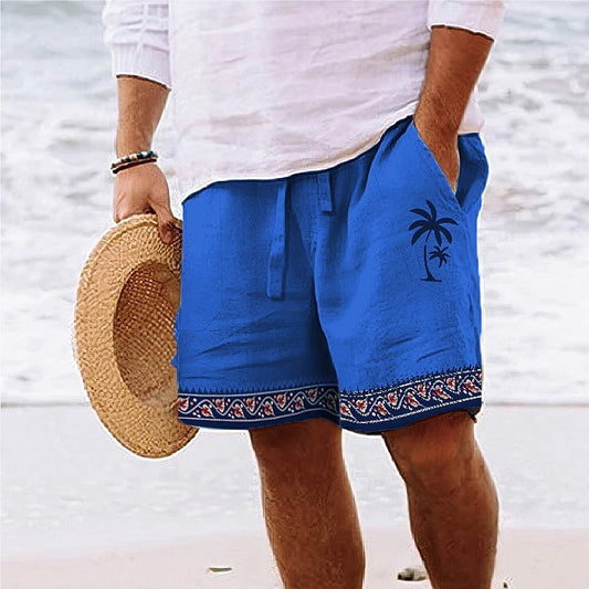 Island Border Drawstring Shorts – Quick-Dry Beach Trunks (S–6XL) - The Dock Drop