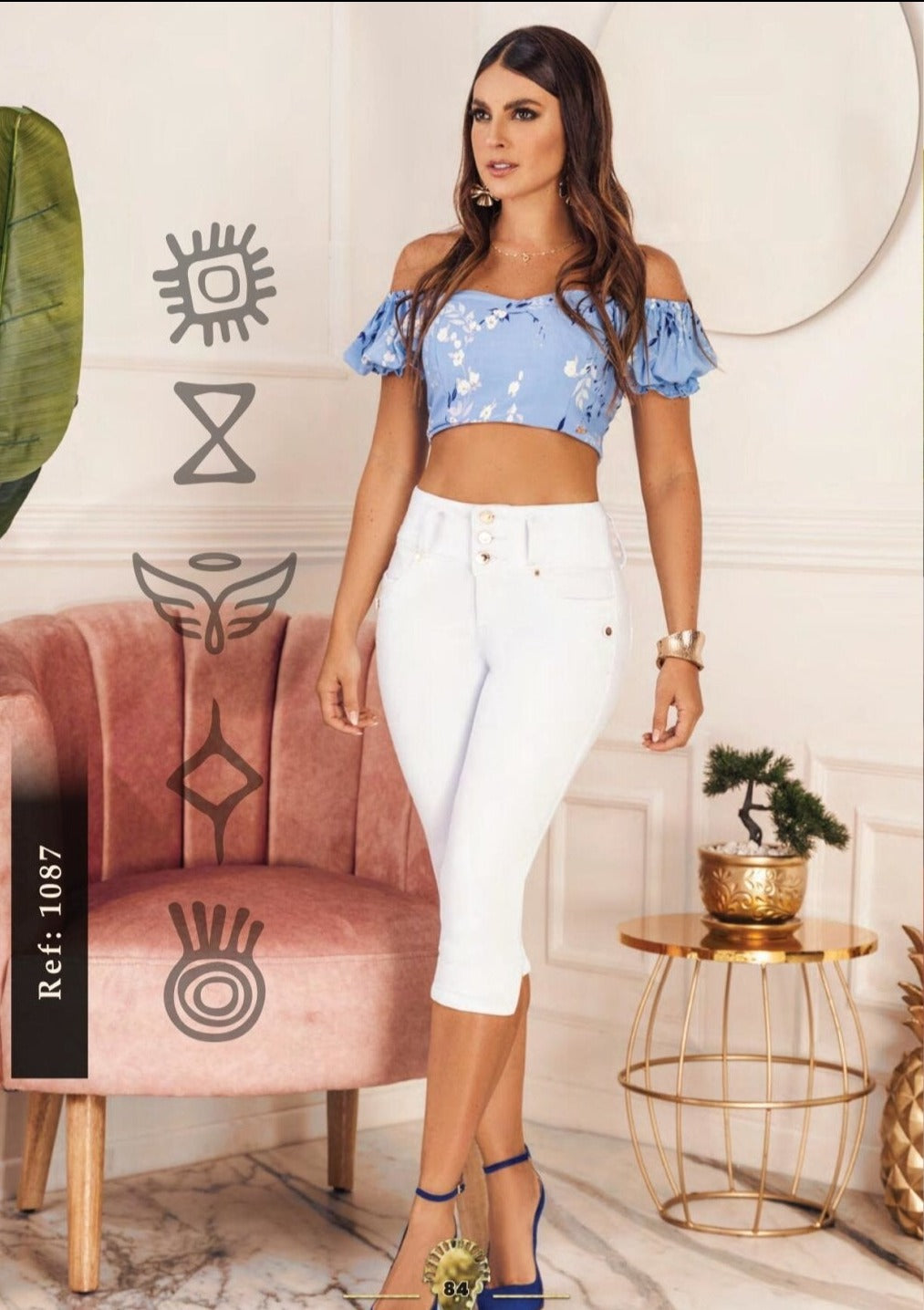 Women’s Colombian Push Up Capri Jeans – High Waist, Stretch Denim - The Dock Drop