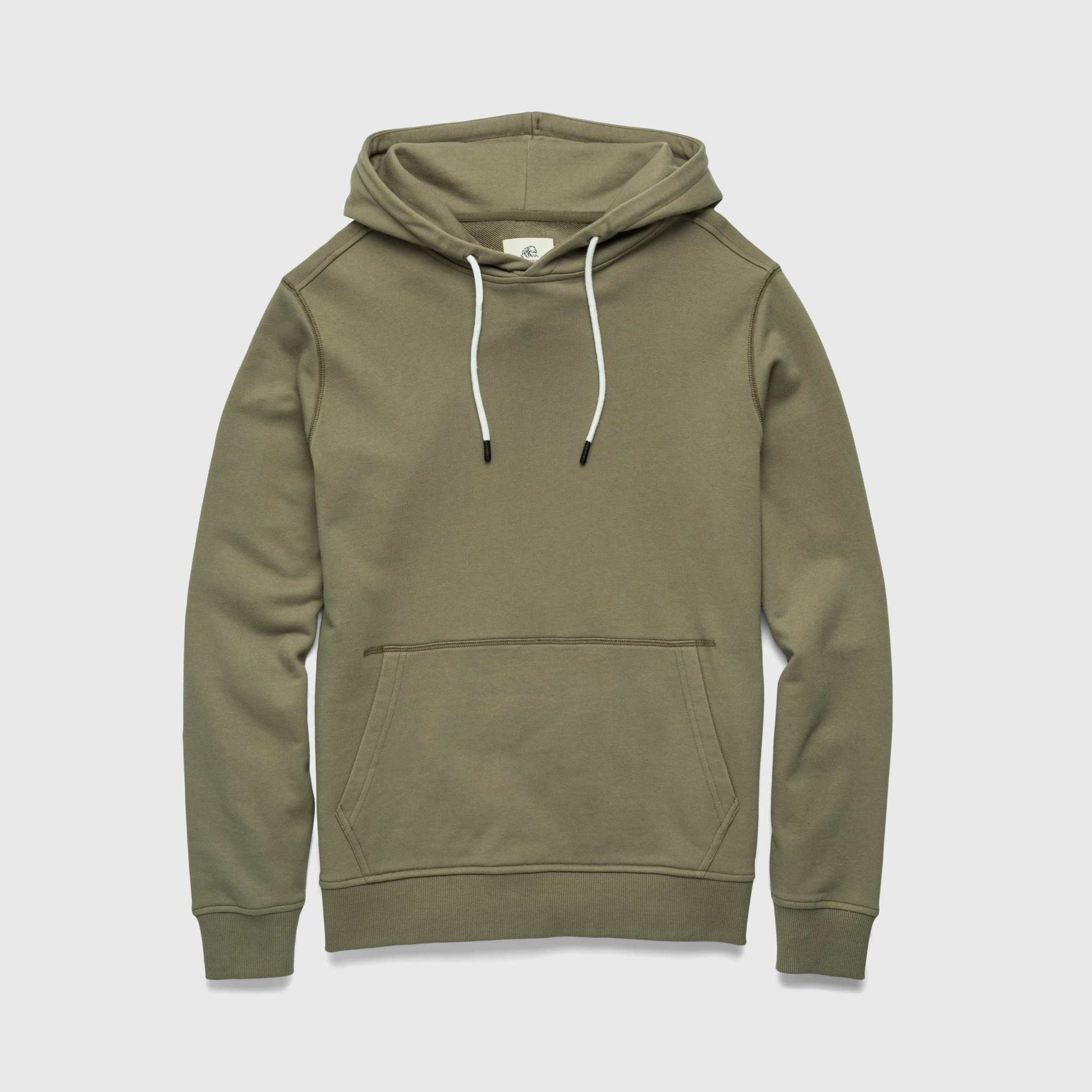 Marine French Terry Hoodie –Lichen Green Cotton Blend - The Dock Drop