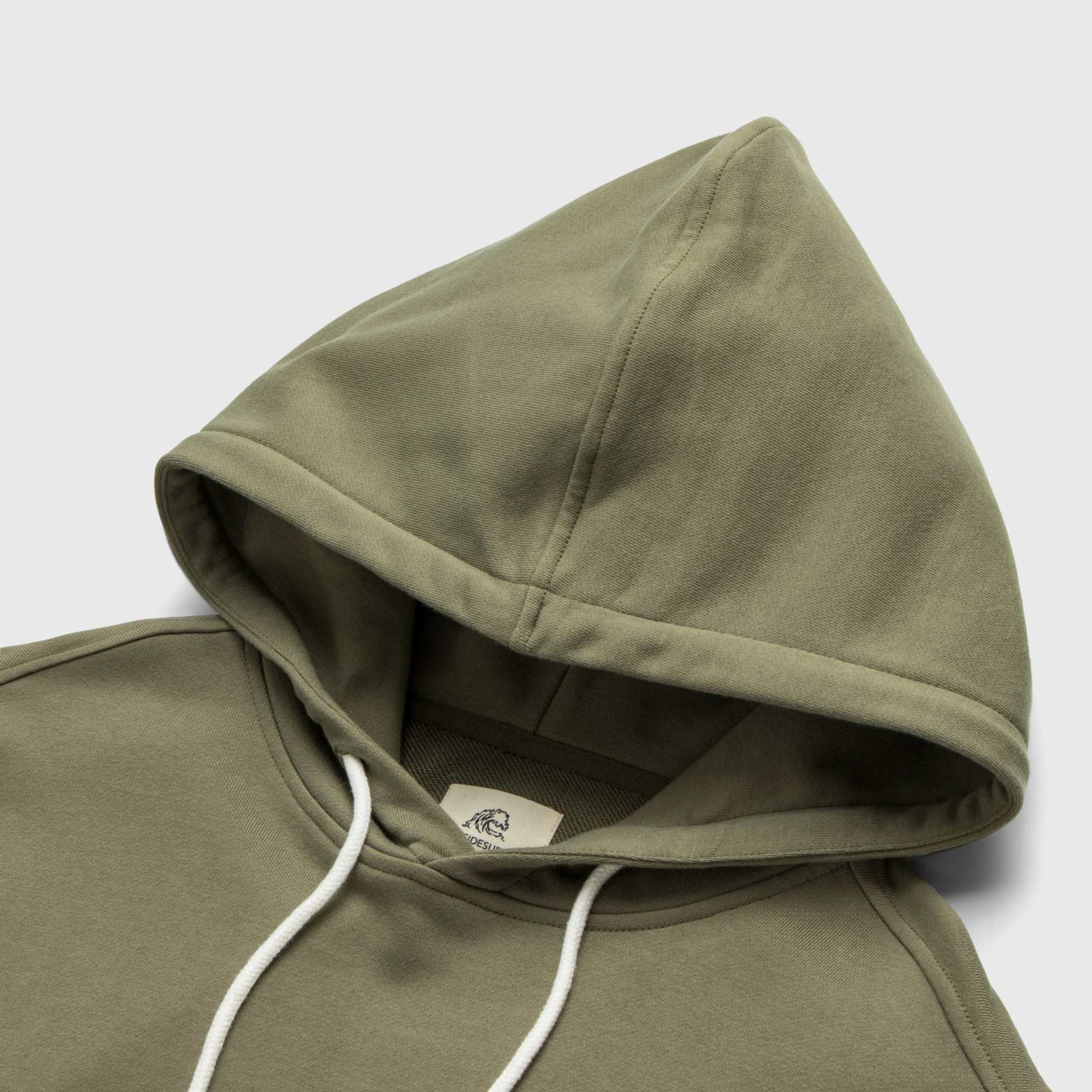 Marine French Terry Hoodie –Lichen Green Cotton Blend - The Dock Drop