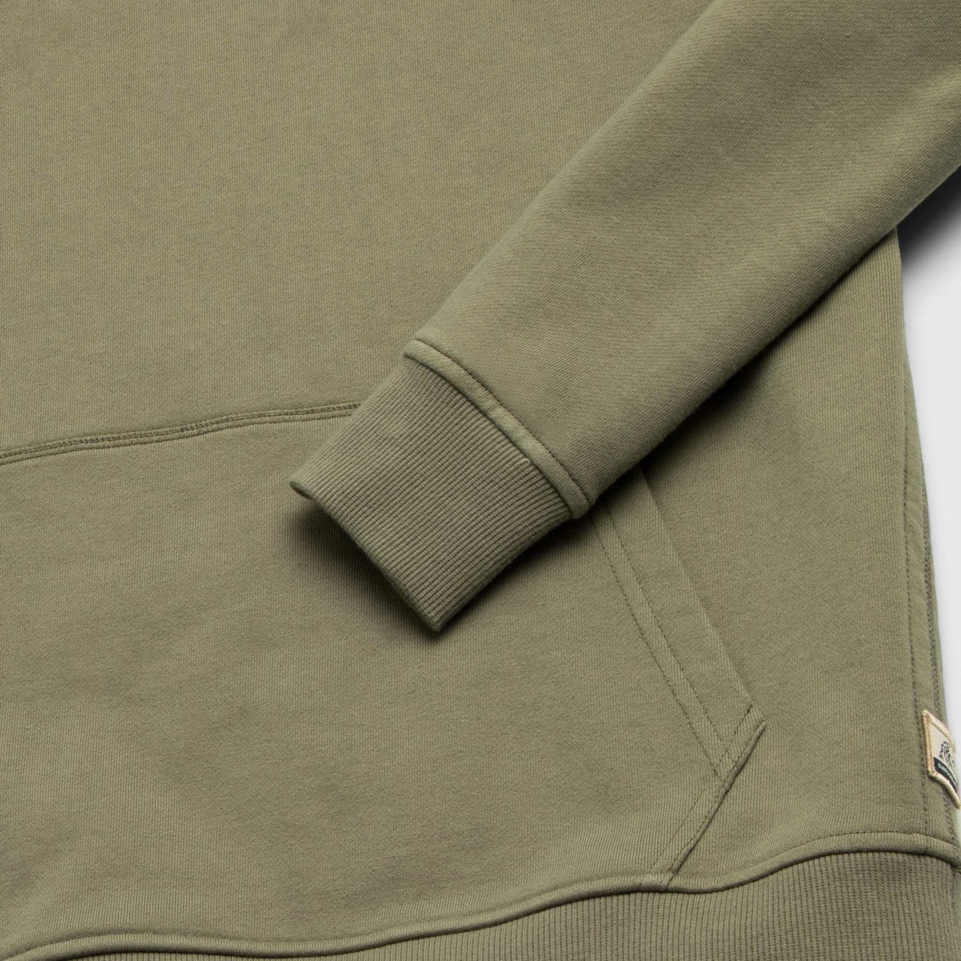 Marine French Terry Hoodie –Lichen Green Cotton Blend - The Dock Drop