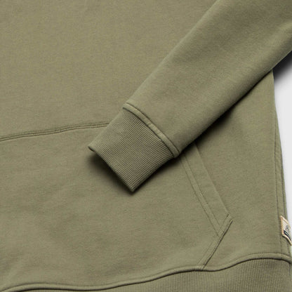 Marine French Terry Hoodie –Lichen Green Cotton Blend - The Dock Drop