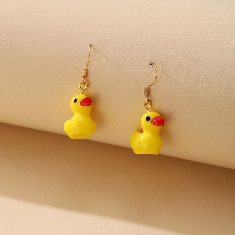 Cruise Duck Drop Earrings – Yellow Mini Charms - The Dock Drop
