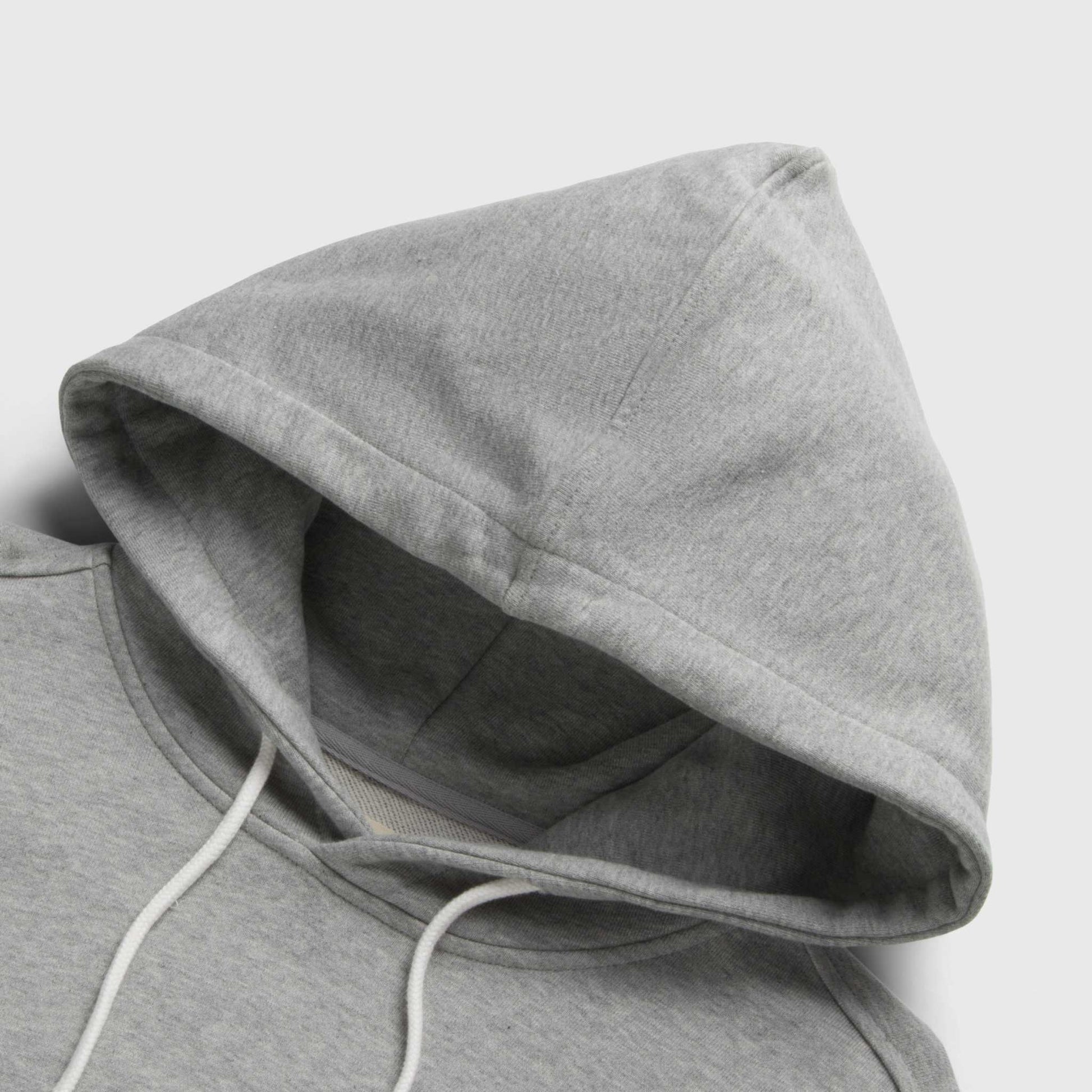Marine French Terry Hoodie – Heather Grey, Cotton Blend - The Dock Drop