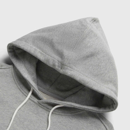 Marine French Terry Hoodie – Heather Grey, Cotton Blend - The Dock Drop