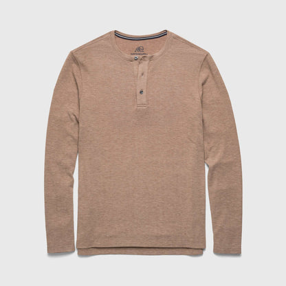 Sean Ultra Soft Classic Henley - Camel Heather - The Dock Drop