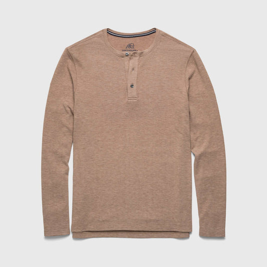 Sean Ultra Soft Classic Henley - Camel Heather - The Dock Drop