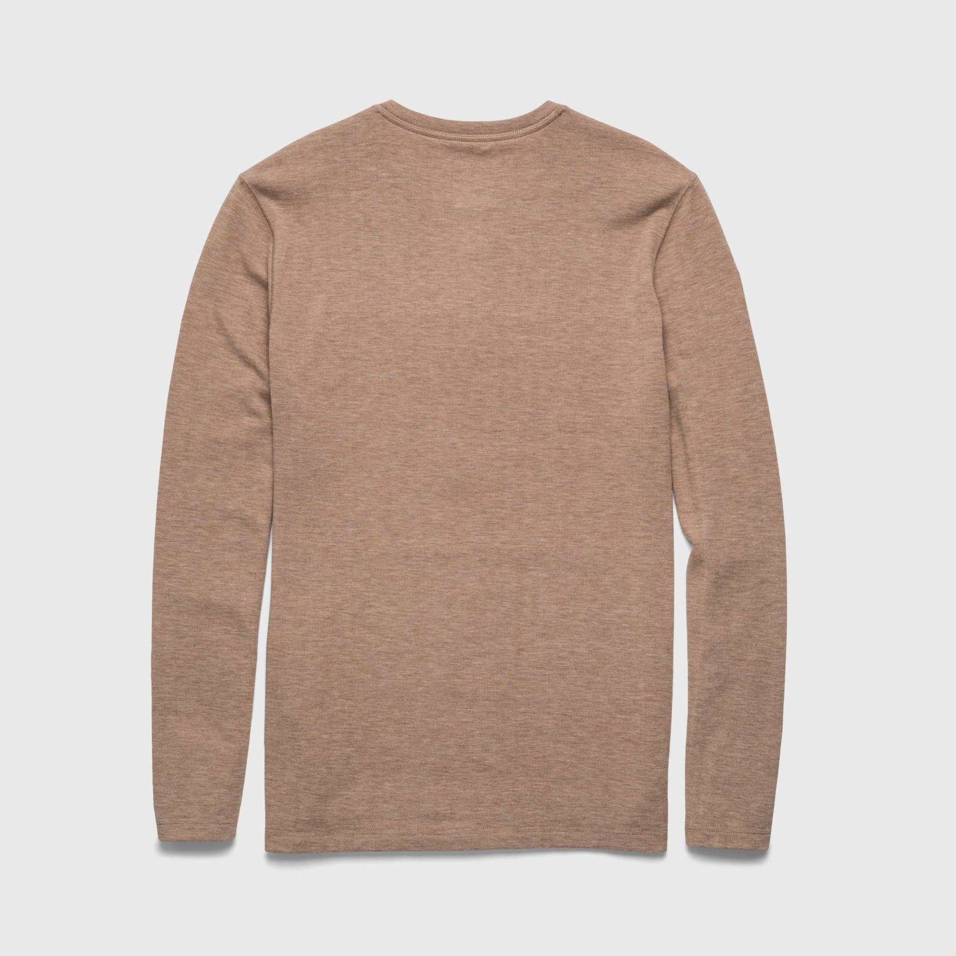 Sean Ultra Soft Classic Henley - Camel Heather - The Dock Drop