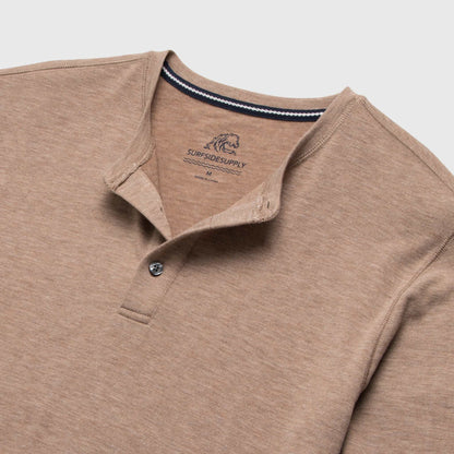 Sean Ultra Soft Classic Henley - Camel Heather - The Dock Drop