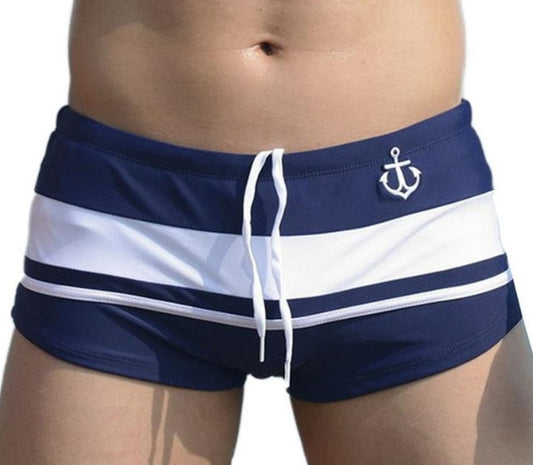 Nautical Edge – Men’s Anchor Swim Shorts - The Dock Drop