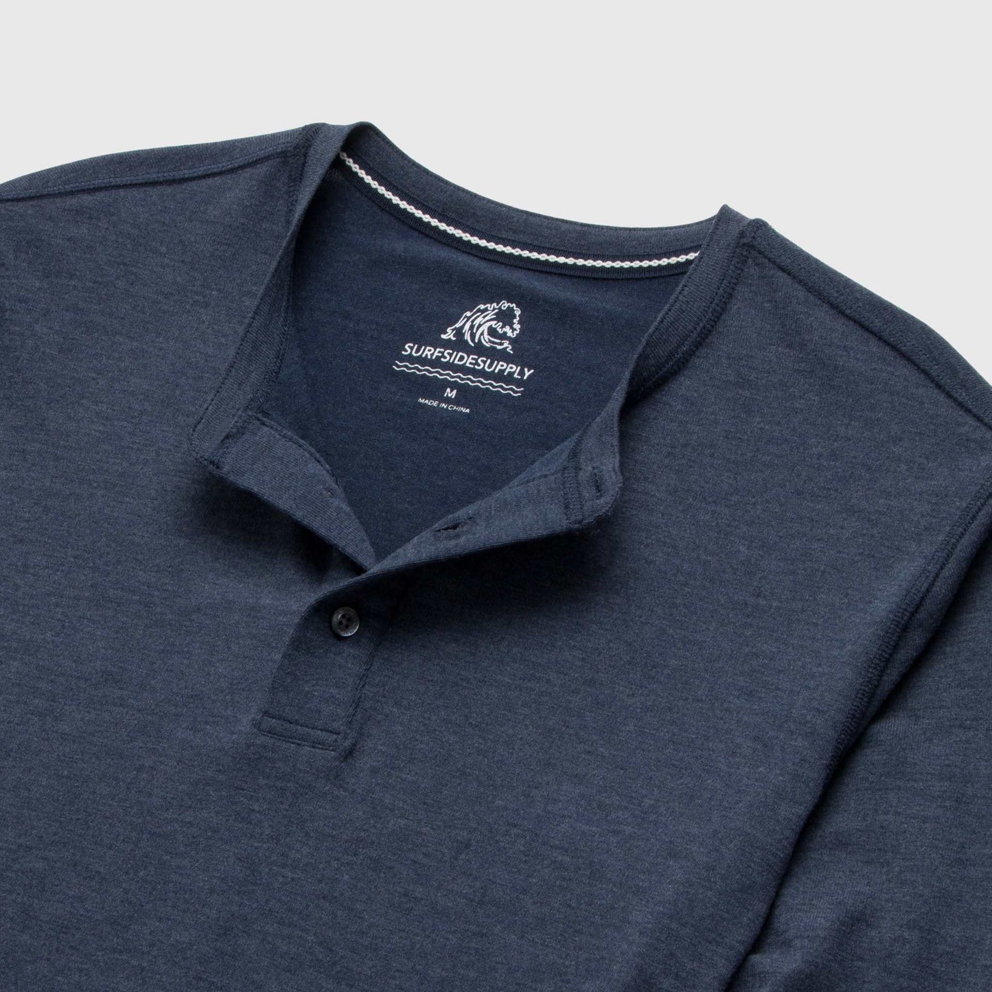Sean Ultra Soft Classic Henley - Navy Heather - The Dock Drop